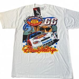 Vintage Darrell Waltrip Route 66 NASCAR T Shirt Mens L 2000 Ford Taurus Racing